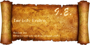 Imrich Endre névjegykártya